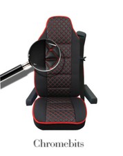 Red Stitch Leatherette Fabric Seat Cover For Renault Magnum Excellence Cab 2012+