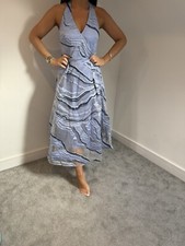 LIPSY SIZE 14 DRESS VIP PREMIUM BLUE TAFFETA HALTERNECK PROM STYLE NEW WITH TAGS