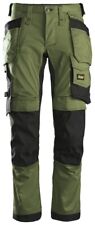 SNICKERS 6241 STRETCH WORK TROUSERS ALLROUNDWORK HOLSTER POCKETS KHAKI GREEN