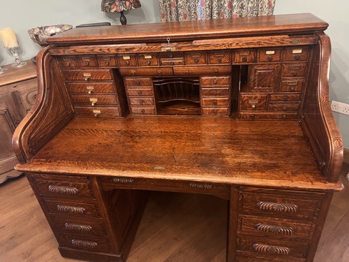 Antique large oak roll top - antique,