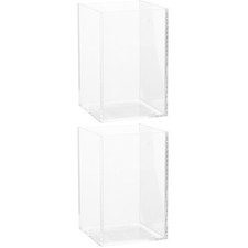  2 Pieces Transparent Small Betta Fish Tank Goldfish Acrylic Nano Aquarium