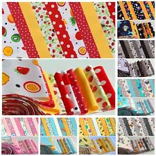 10 100% cotton fabric strips 2.5” x 42” jelly roll quilting novelty animals kids
