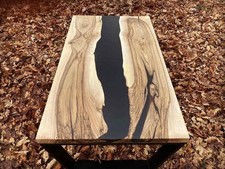 Black Epoxy Wood Table 