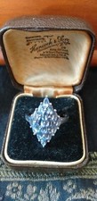 Vintage 1980-s Genuine Tanzanite Sterling Silver Ring Size UK S, US 9