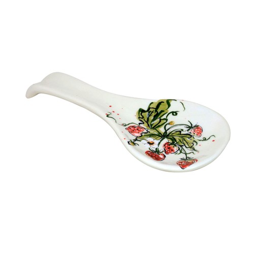 Ceramic spoon rest white - ceramic,