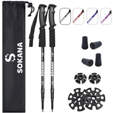 1Pair Telescopic Walking Hiking Trekking Poles Sticks 3-Section Antishock Unisex