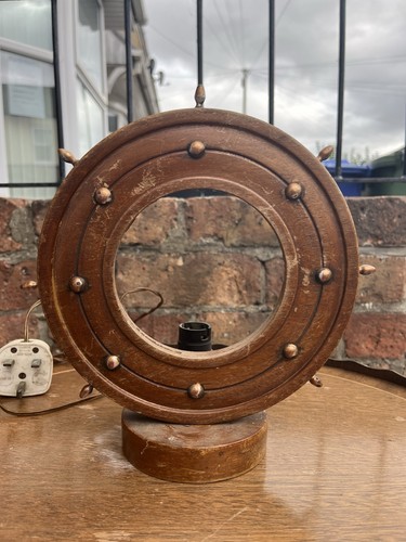 Small wooden ships wheel lamp - wheel,