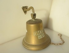 Large Vintage Brass Wall Bell