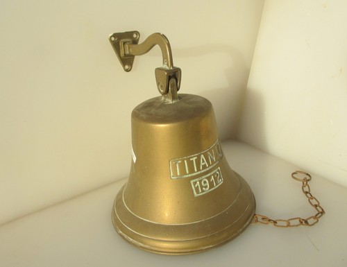 Large vintage brass wall bell - brass,