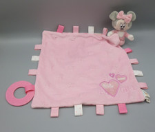 Pepco Disney Minnie Mouse Pink Baby Comforter Soother Taggie Rattle Little Girl