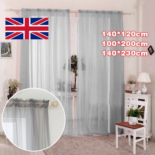 Pair gray voile - (2,