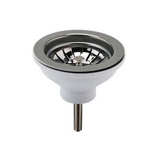 Nuie Kitchen Sink Basket Strainer 90mm Brushed Gun Metal Modern Sink Plug
