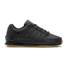 K-Swiss RINZLER Men's Black Leather Sneaker Trainers Walking Shoes (01235-050-M)