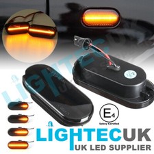 FORD SEAT SKODA VW BLACK SMOKED DYNAMIC FLOWING LED SIDE REPEATERS INDICATORS