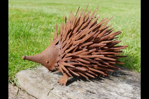 Rusty metal hedgehog garden - hedgehog,