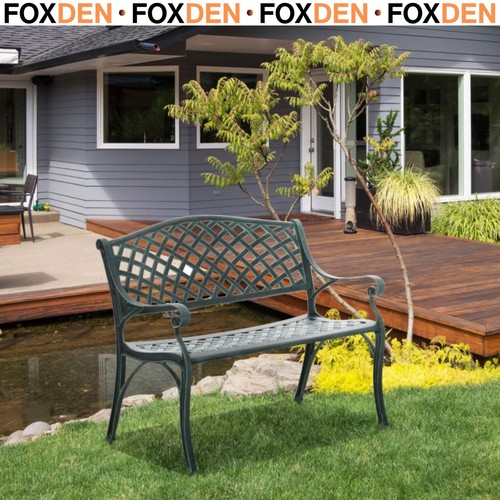 Cast aluminium garden bench - aluminium, 2