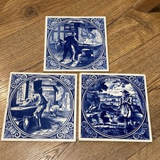Set of 3  Delft Tiles Holland