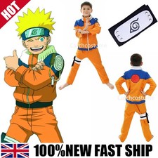 Kids Anime Uzumaki Naruto Cosplay Costume Boys Halloween Party Outfits