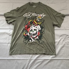 Ed Hardy  Green Lucky Skull T