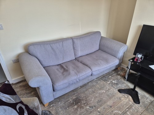 Dfs zinc grey fabric seater - grey,