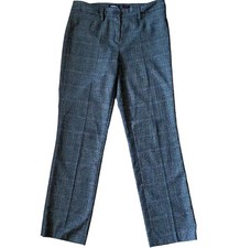 Robell Sissi Trousers Size UK 14 Grey Black Check Pants Smart Formal Classic