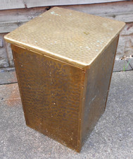 VINTAGE 39cm TALL BRASS & WOOD