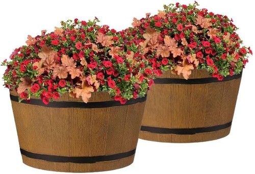 Half barrel planter - half,