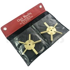 SET OF 2 CLOCK WINDING KEYS ALL SIZES BRASS SPIDER STAR PAIR: ODD AND EVEN 2-11