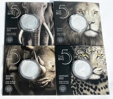 1 oz Silver Big Five Elephant, Lion, Rhino, Leopard, Buffalo Silver Coin to Choose From
