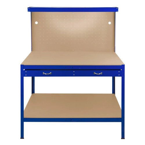 Garage workbench blue pegboard - workbench,