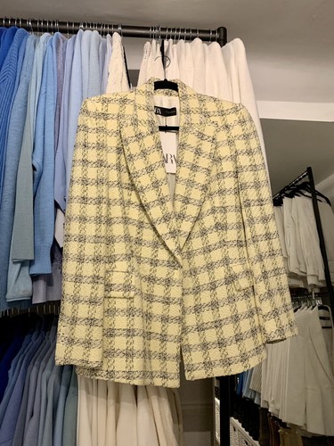 Zara textured blazer checked - blazer,,