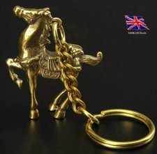 Solid Brass Horse Keychain