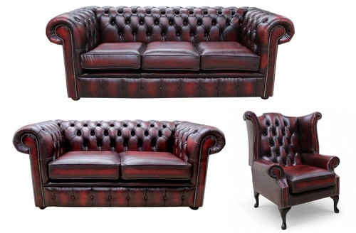Chesterfield sofa suite - sofa,