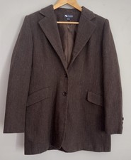 Dublin Canberra Tweed Riding Jacket 34” Brown Herringbone Hacking Equestrian