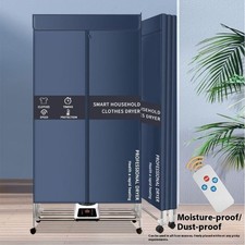 Electric Clothes Dryer Heated Machine 2 Tier Wardrobe Airer Rack Cover Indoor