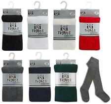 MULTI Pair/Packs Girls Cotton Rich Knitted School Tights Ages 2-13 Years Colour
