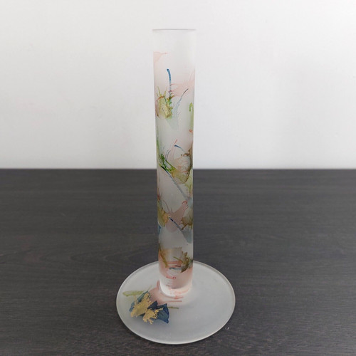 Opaque glass stem vase 21cm - glass,