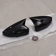 For VW POLO 6C 2014-2017 Wing Mirror Cover Caps Ox Horn Style Gloss Black Pair