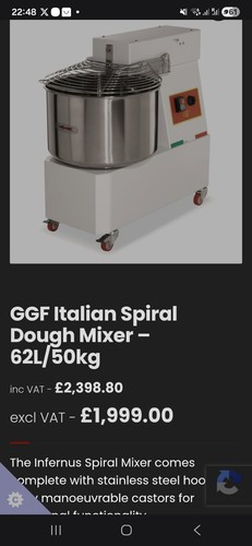 Ggf commercial dough mixer - ggf, 62l