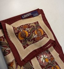 Liberty of London Silk Scarf  Square 34in x 34in Floral Autumnal Colours Ex Con 