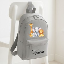 Personalised Jungle Safari Printed Kids Mini Backpack Custom Back To School Bag
