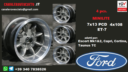 Minilite wheels inch - wheels, 7x