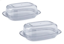 2 x Butter Dish + Lid Holder