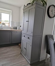 Tall Kitchen Storage Cupboard Cabinet Pantry Grey Freestanding Unit Furniture