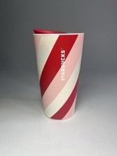 Starbucks 2022 Holiday Candy Cane Stripe Ceramic Travel Mug Tumbler 12oz