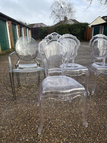 Perspex dining chairs set 6 - chairs, of