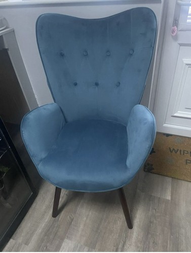 Velvet leisure chair blue - velvet,