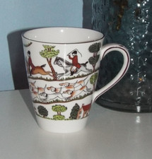Crown Staffordshire Hunting Scene Tall Tapered Mug 11cm Fine Bone China Unused