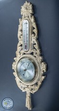 COMITTI OF LONDON BAROMETER THERMOMETER ATSONEA ROCOCO MOUNTED CIRCA 1960's
