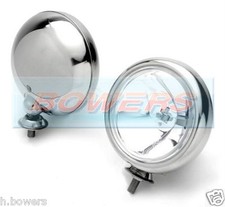 2x 5 INCH CHROME SPOTLAMPS SPOTLIGHTS S6055 MAXTEL FOR BMW MINI CLASSIC CAR